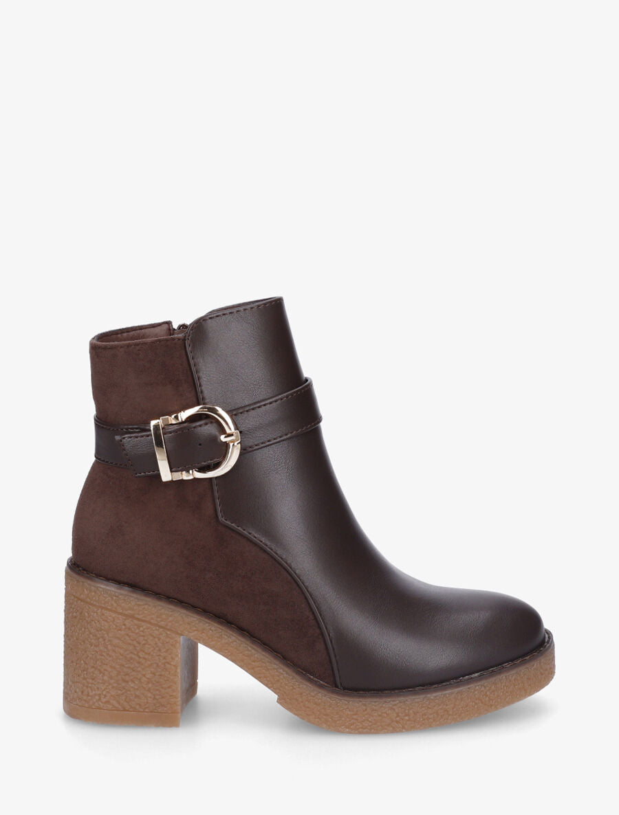 Bottines bi-matière - Marron - 5