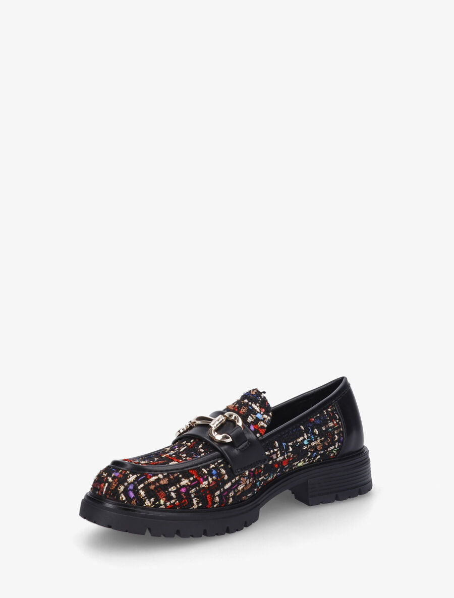 Mocassins effet tweed - Noir - 3