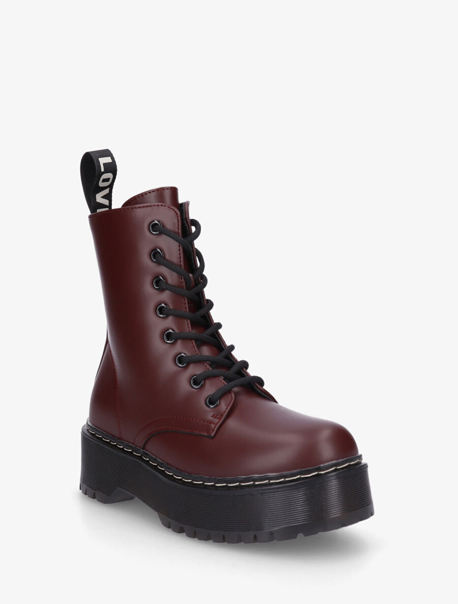 Bottines montantes en simili - Bordeaux - 2