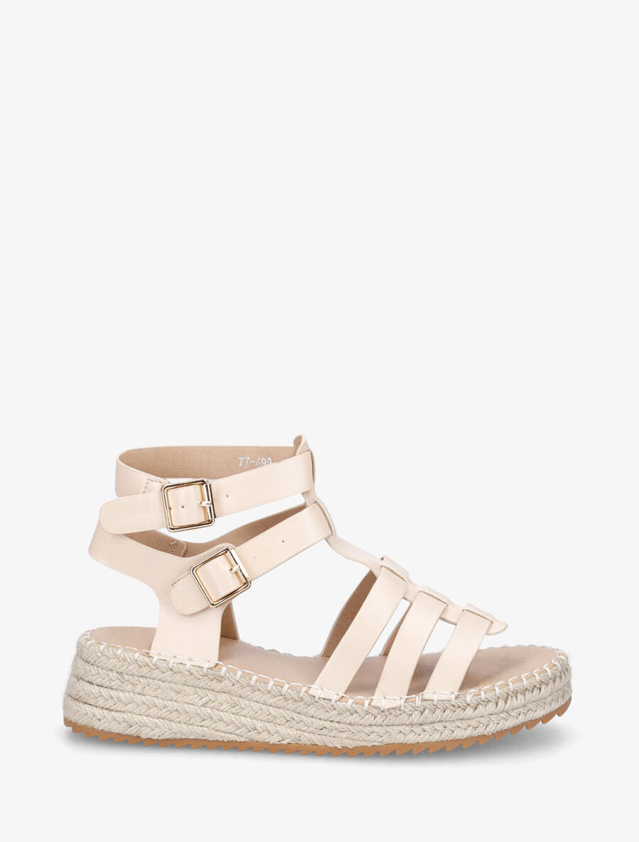 Sandales style spartiates - Beige - 1