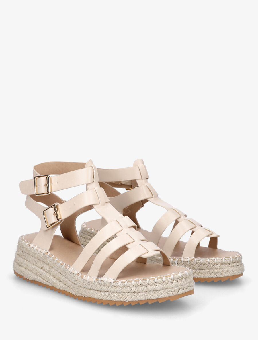 Sandales style spartiates - Beige - 4