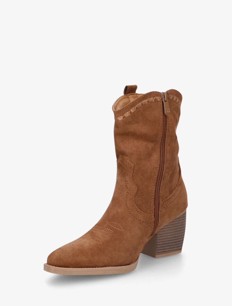 Bottines santiags à talon bottier - Camel - 3