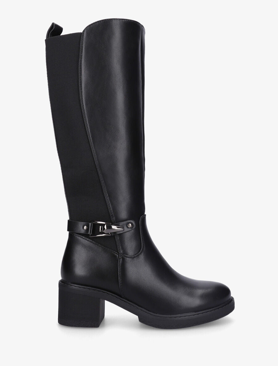 Bottes élastiquées à talon - Noir - 1