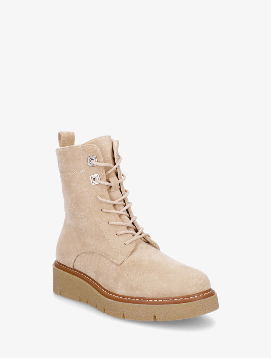 Bottines montantes en suédine - Beige - 2