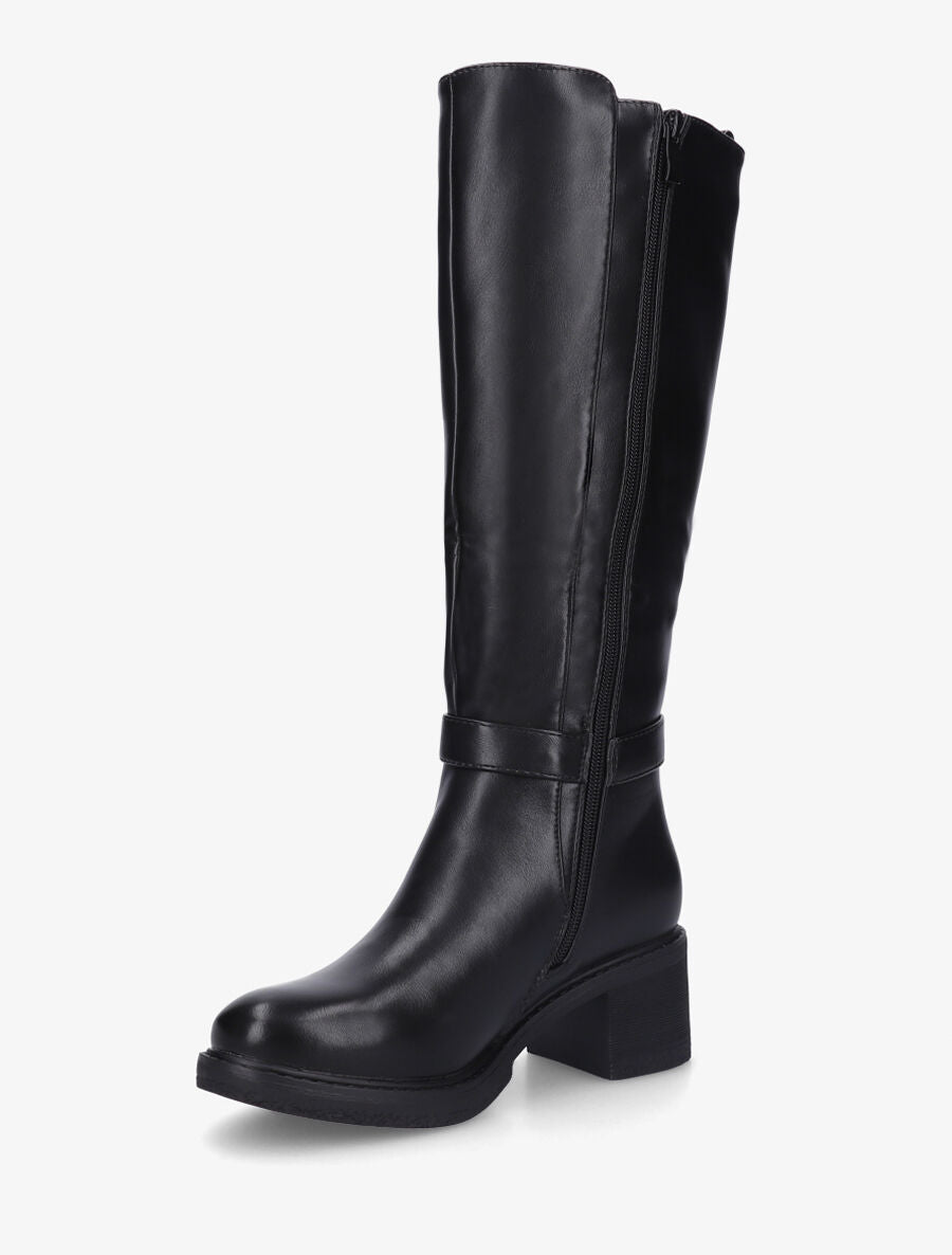 Bottes élastiquées à talon striés - Noir - 3
