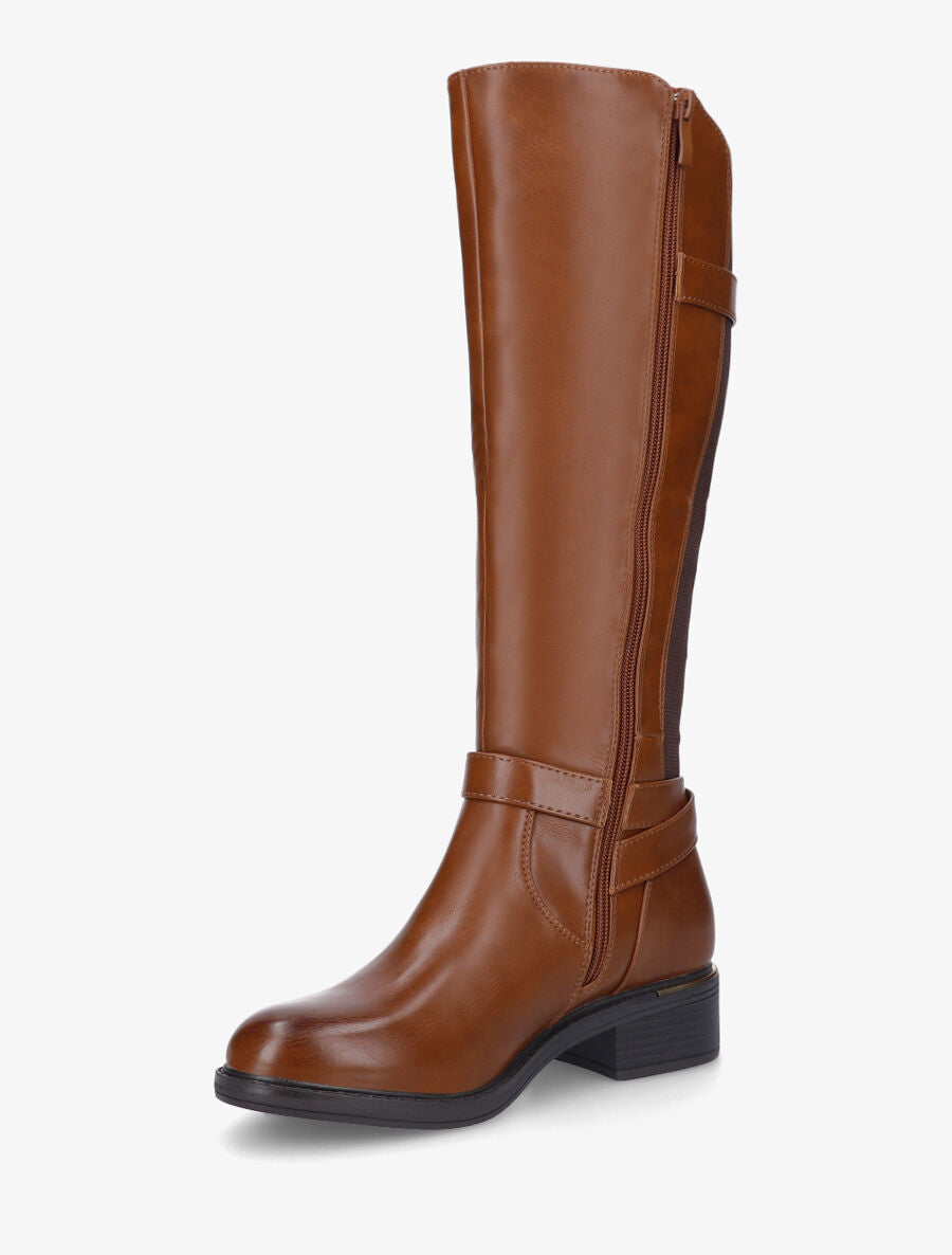 Bottes unies élastiquées à double sangles - Camel - 3