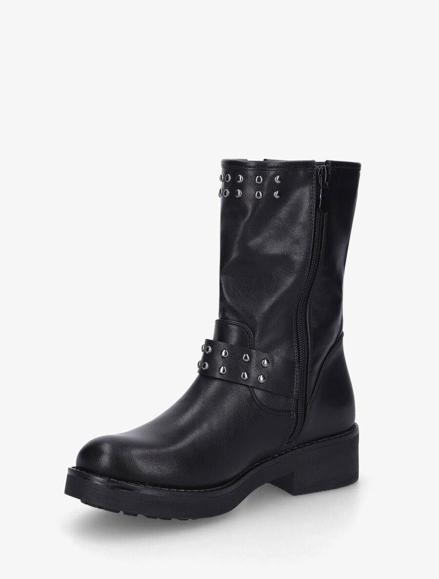 Bottines en simili cloutées - Noir - 3