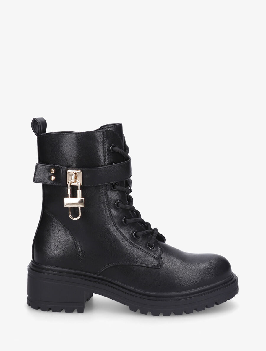 Bottines montantes à empiècement métal - Noir - 5
