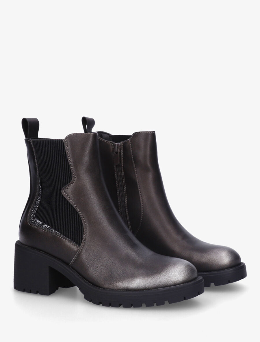 Bottines élastiquées à détail irisé - Bronze - 4