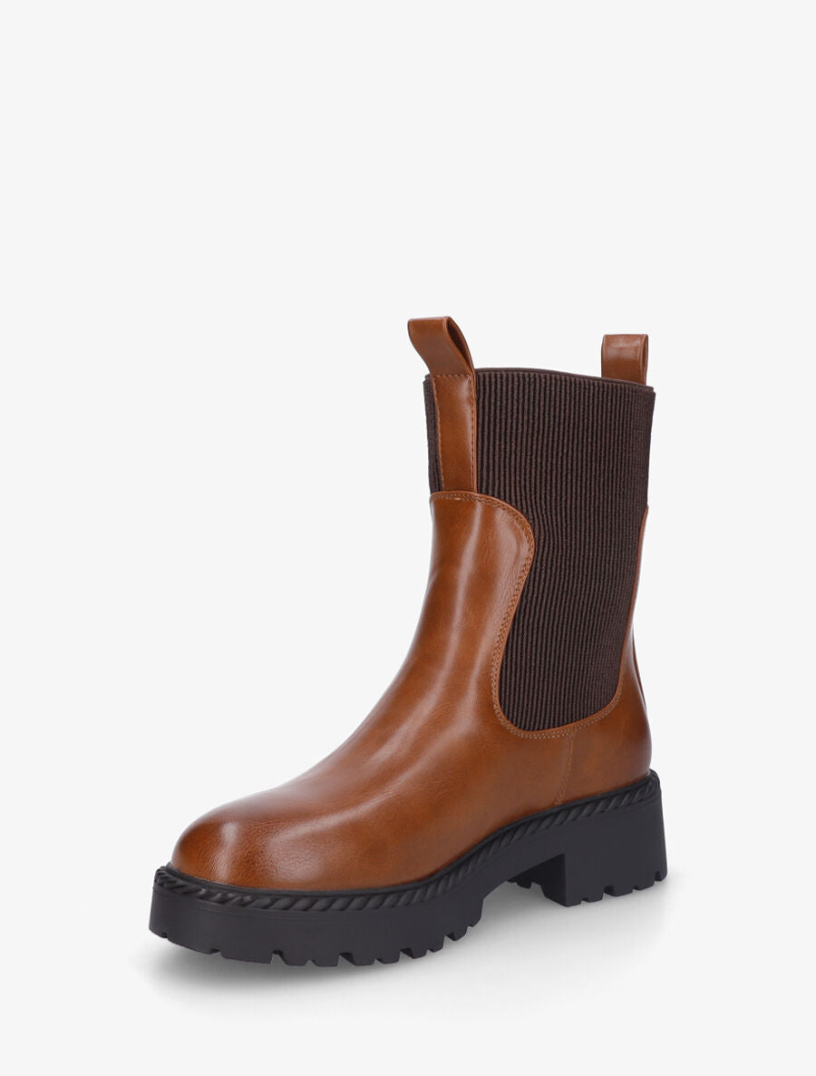 Bottines unies style chelsea - Camel - 3