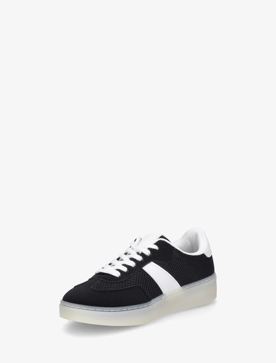 Sneakers en toile à semelle plate - Noir - 3