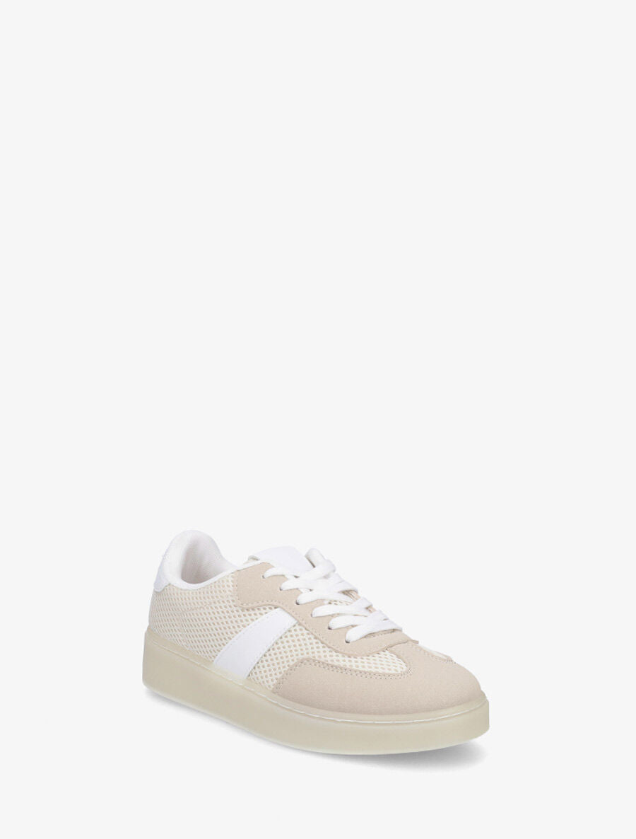 Sneakers en toile à semelle plate - Beige - 2