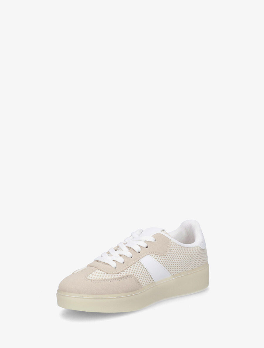 Sneakers en toile à semelle plate - Beige - 3