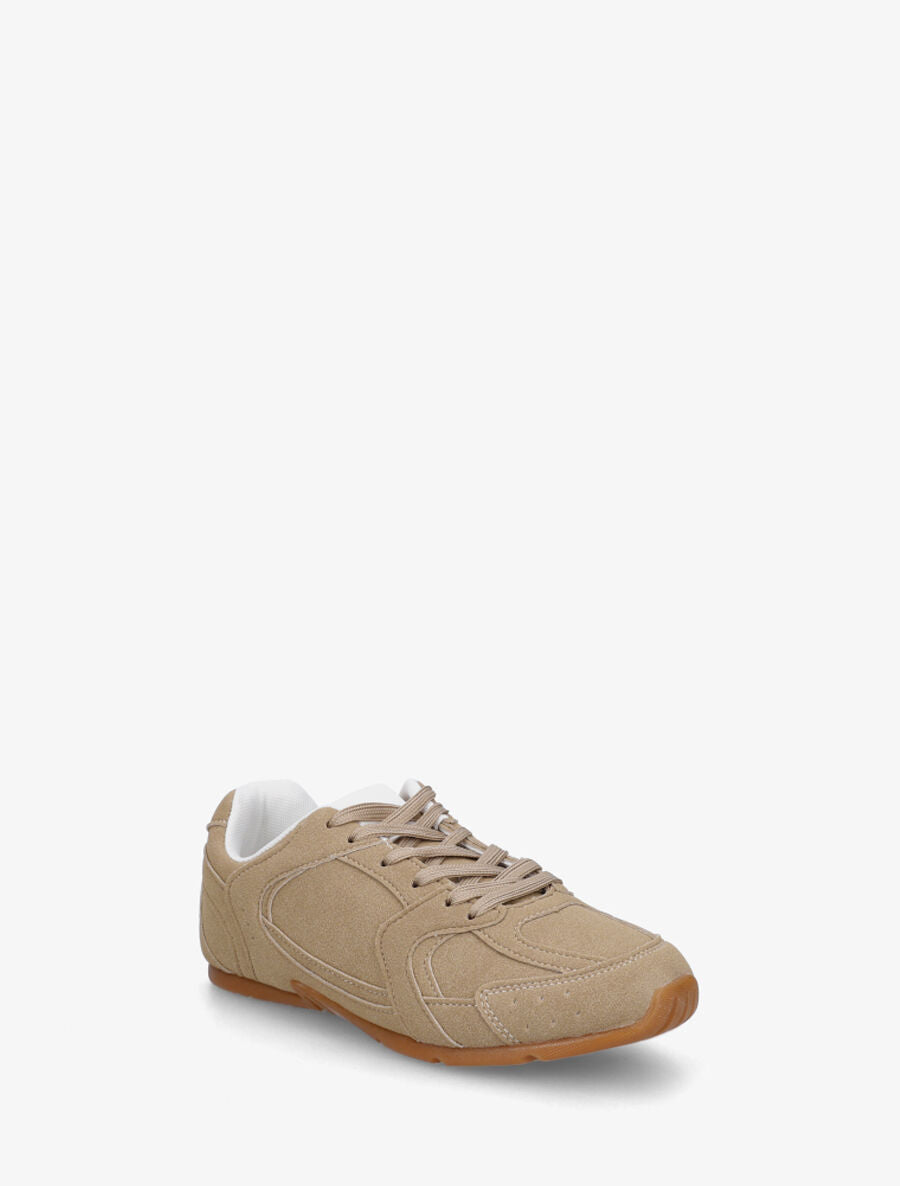 Sneakers plates unies effet nubuck - Taupe - 2