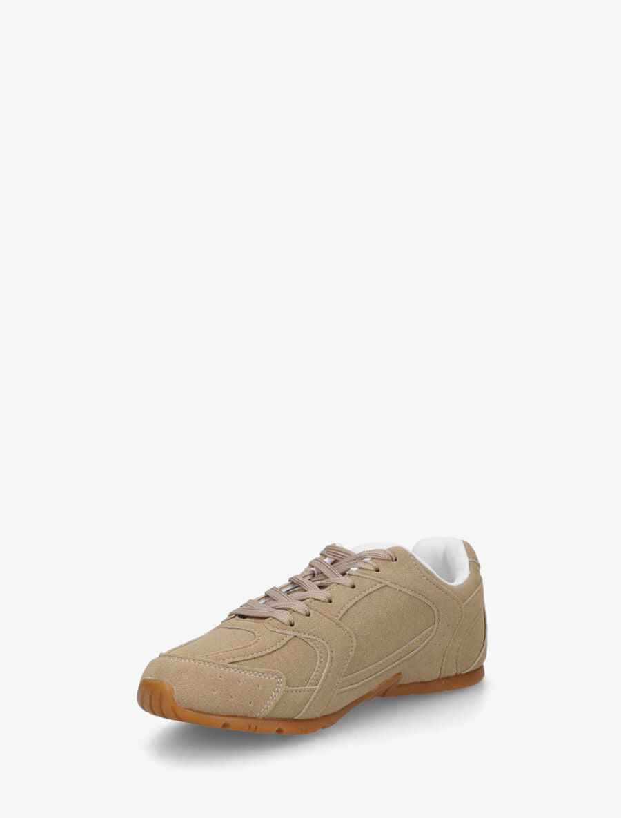Sneakers plates unies effet nubuck - Taupe - 3