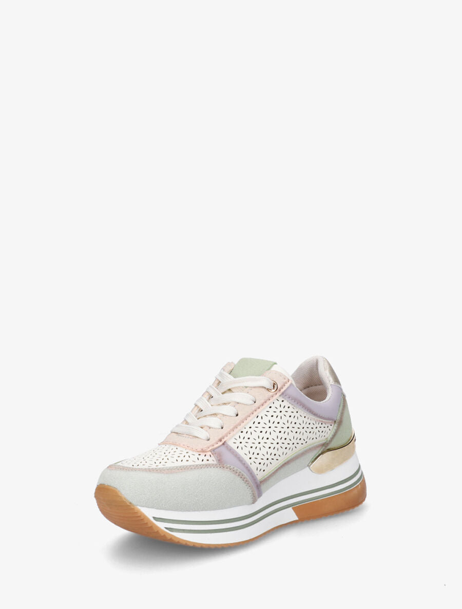 Sneakers ajourés à zip décoratif - Lilas - 3