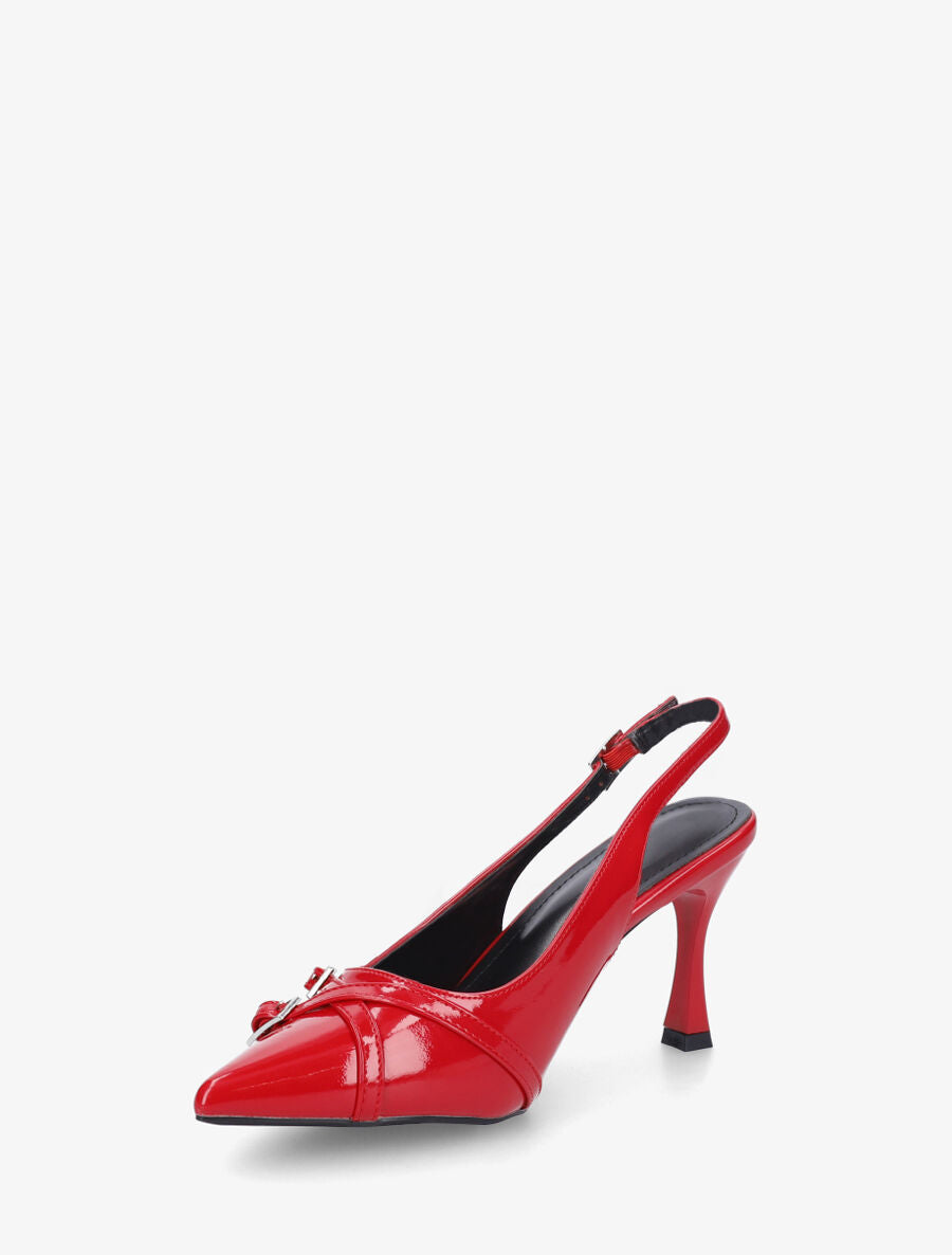 Escarpins pointus brides croisées - Rouge - 3