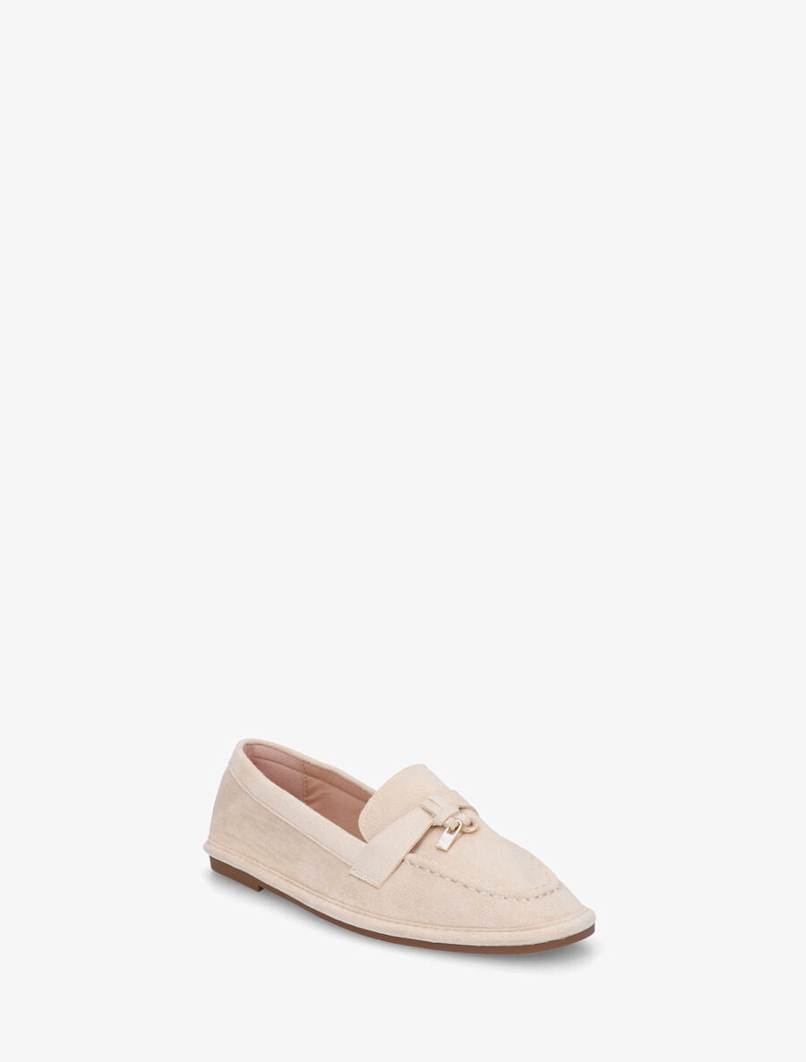 Mocassins en suédine à semelle plate - Beige - 2