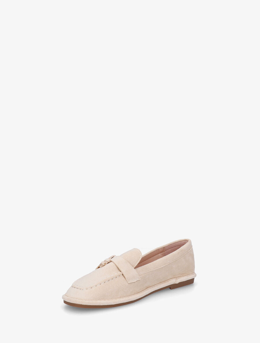 Mocassins en suédine à semelle plate - Beige - 3