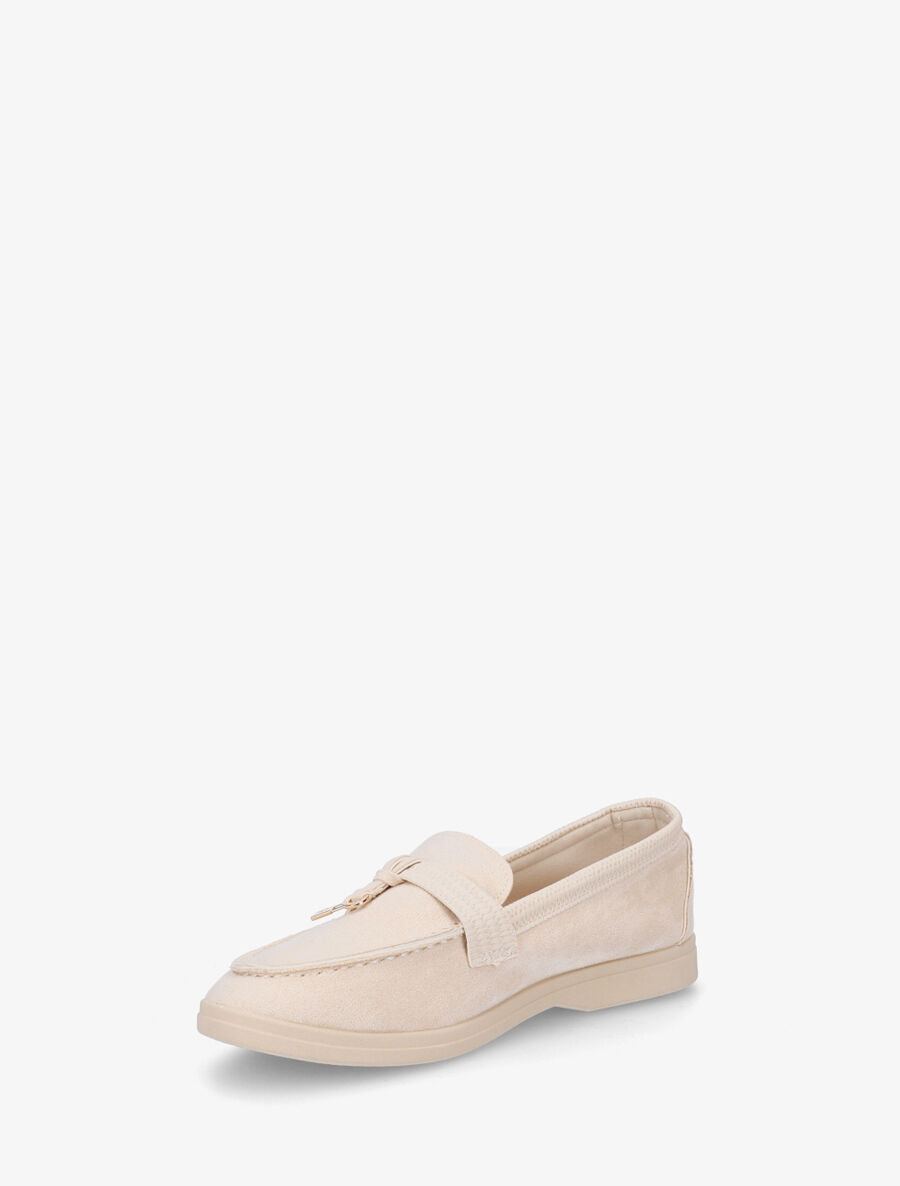Mocassins en suédine à breloques - Beige clair - 3