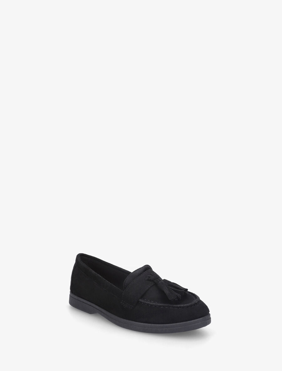 Mocassins en suédine à pompons - Noir - 2