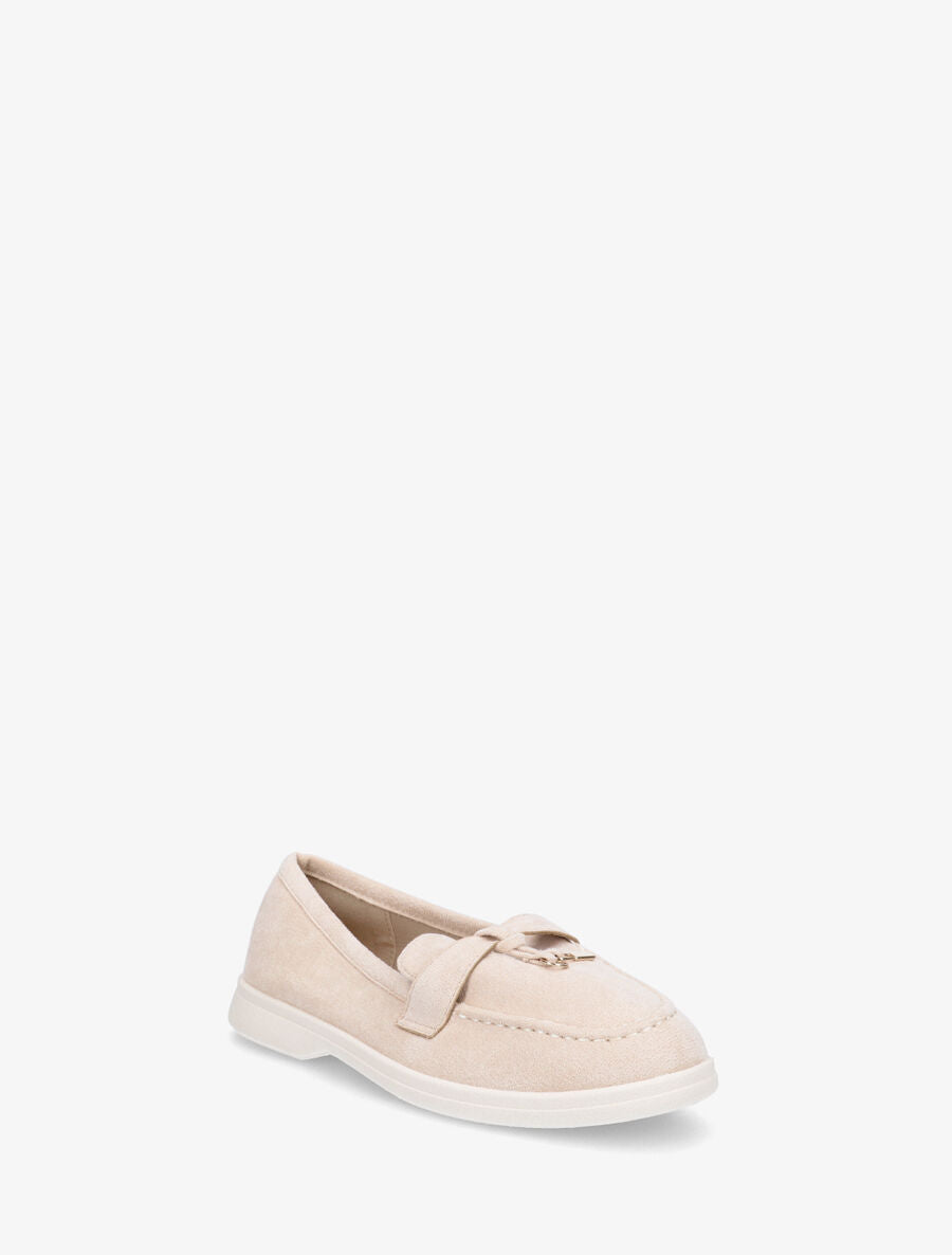 Mocassins plates en suédine - Beige - 2