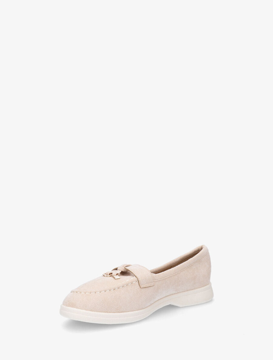Mocassins plates en suédine - Beige - 3