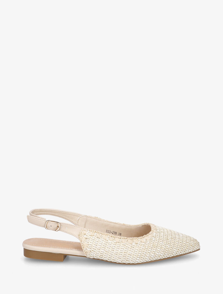 Ballerines pointues effet osier - Beige - 1