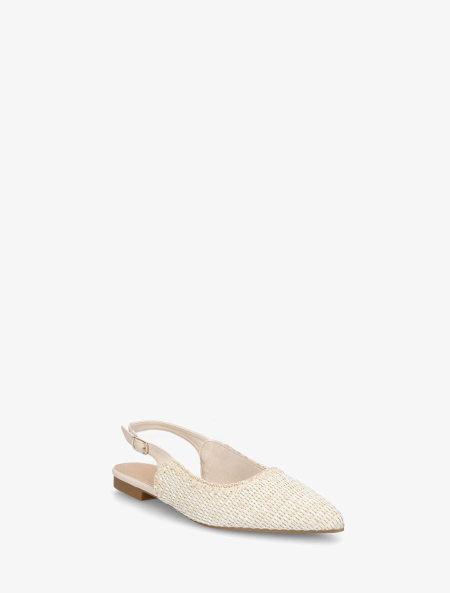 Ballerines pointues effet osier - Beige - 2