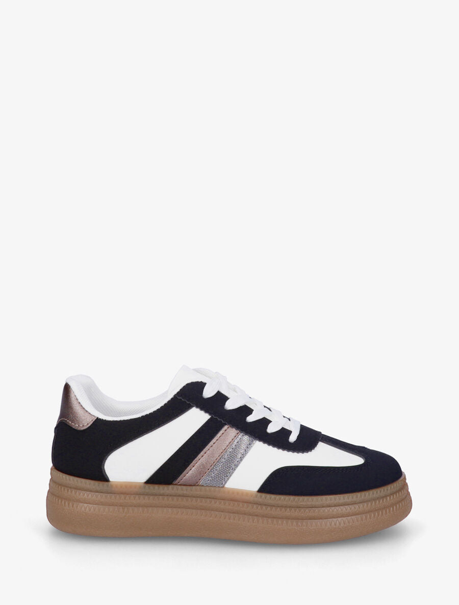 Sneakers à semelle épaisse - Noir - 1