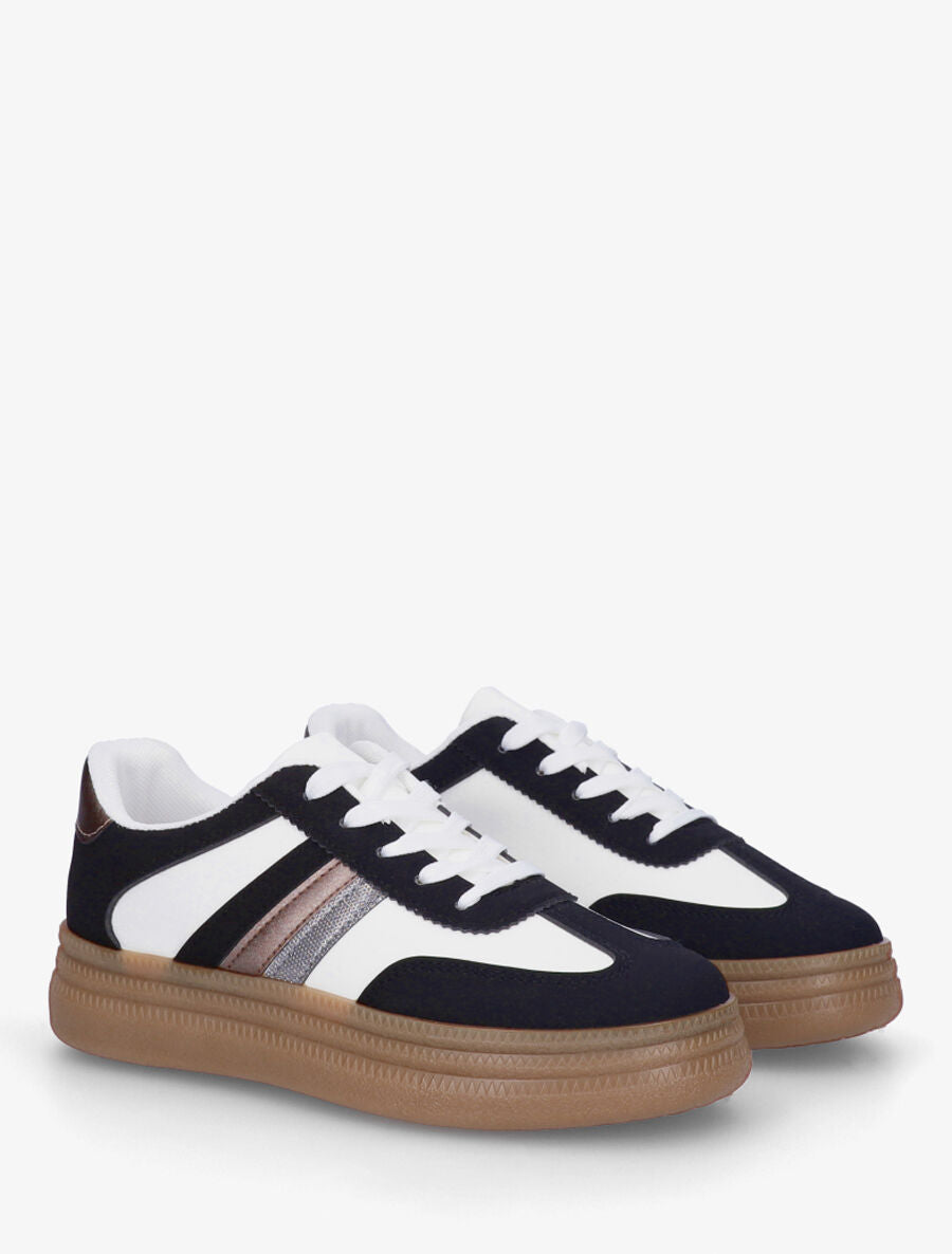 Sneakers à semelle épaisse - Noir - 4