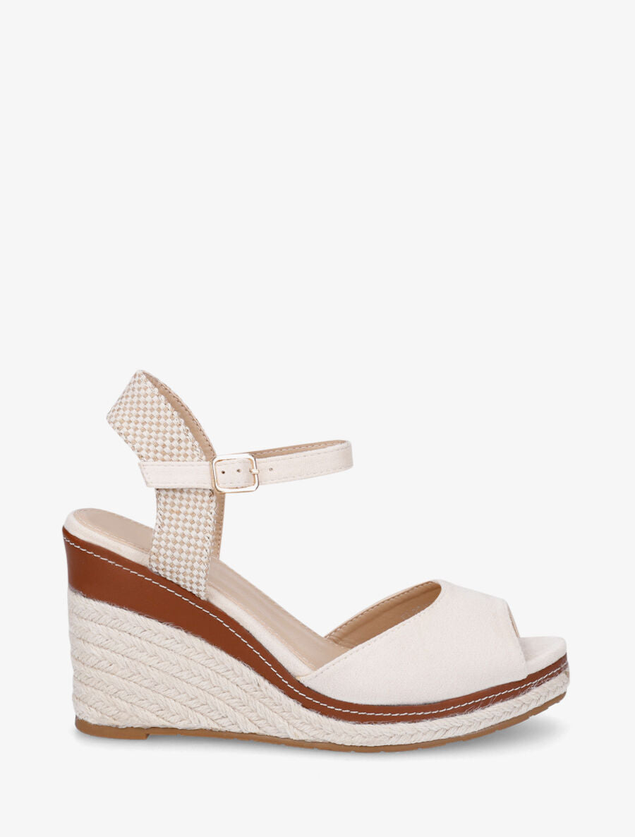 Sandales à talon et bout ouvert - Beige - 1