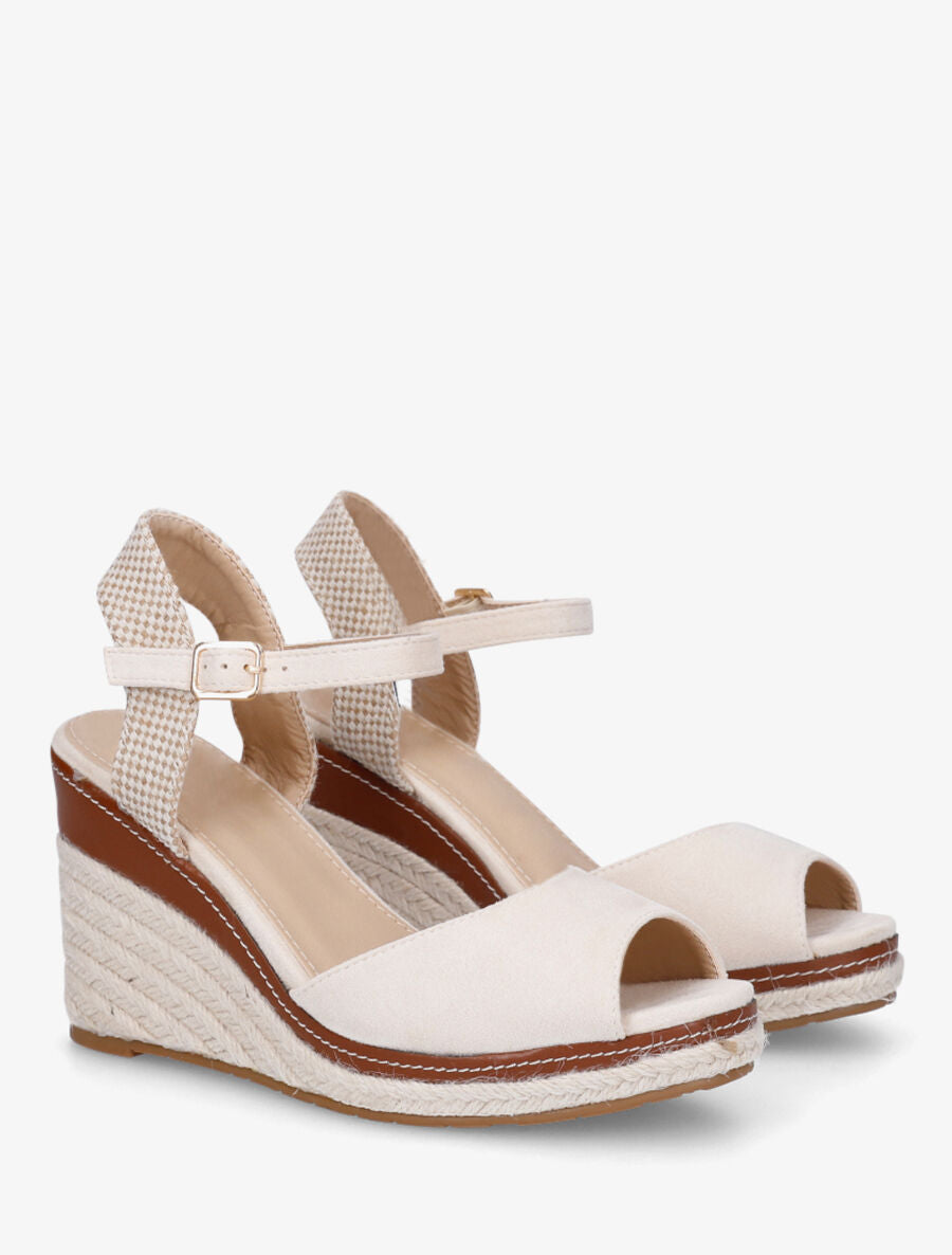 Sandales à talon et bout ouvert - Beige - 4