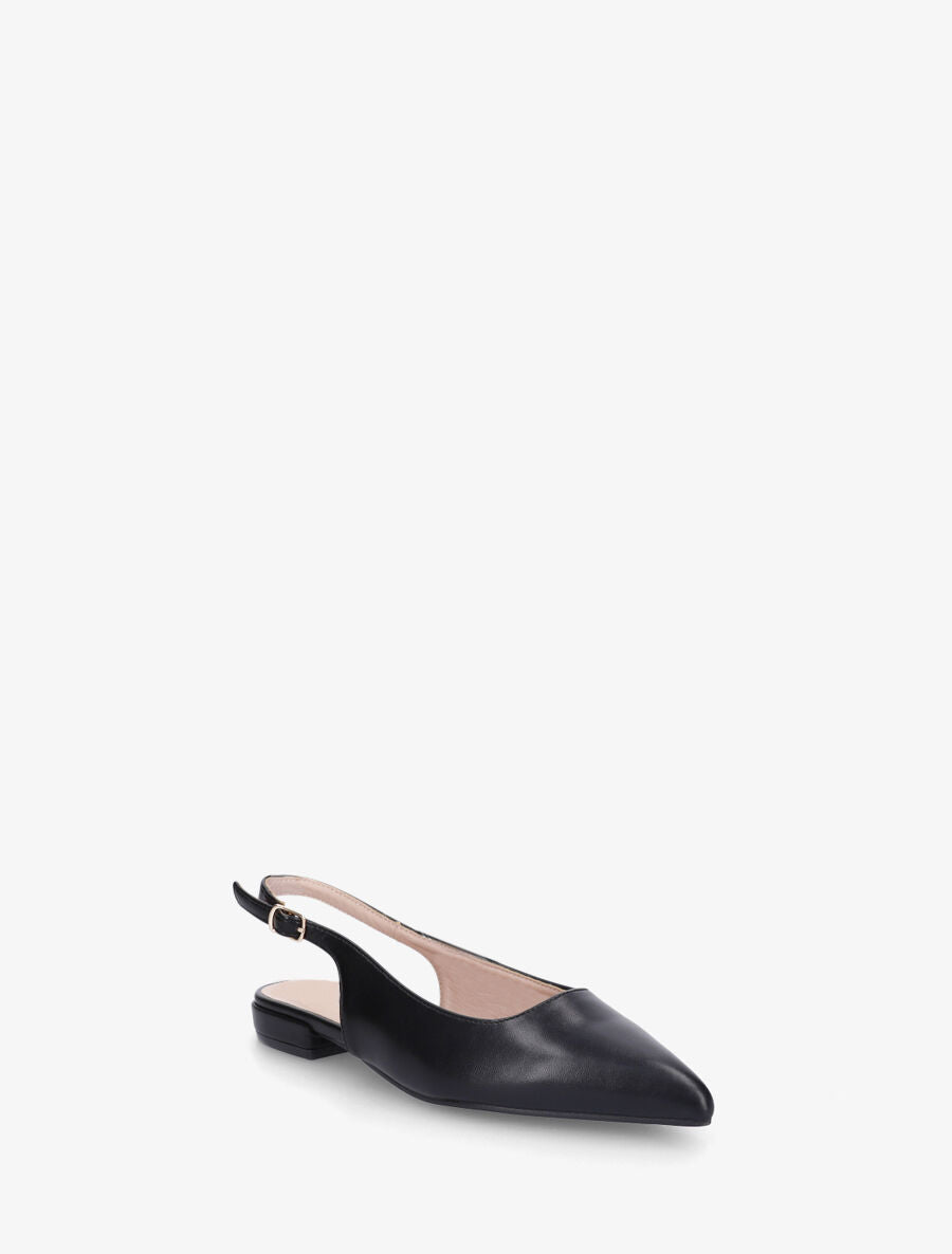 Ballerines à bout pointu et arrière ouvert - Noir - 2