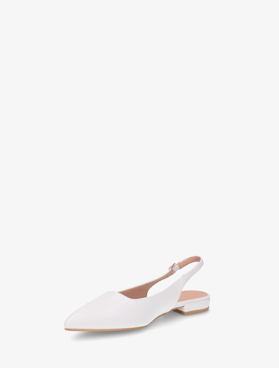 Ballerines à bout pointu et arrière ouvert - Blanc - 3