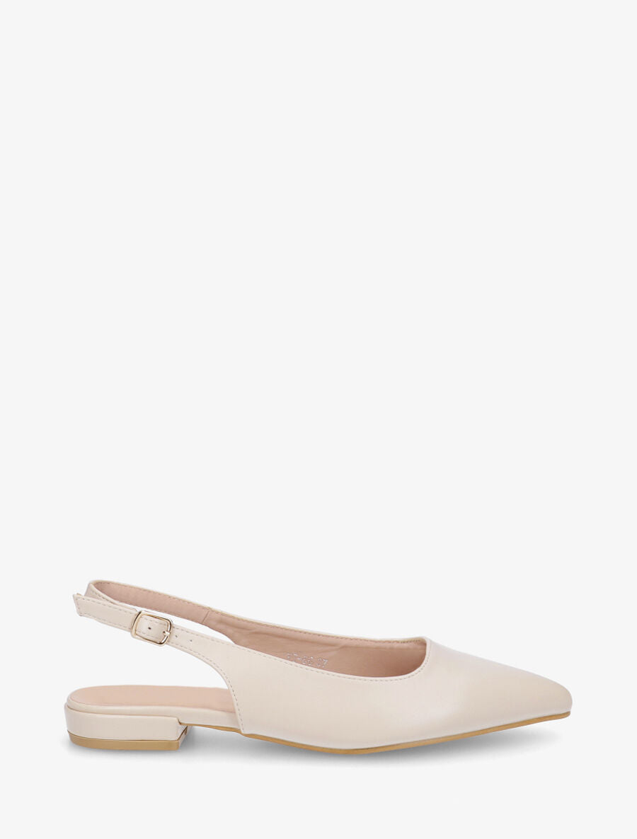 Ballerines à bout pointu et arrière ouvert - Beige - 1