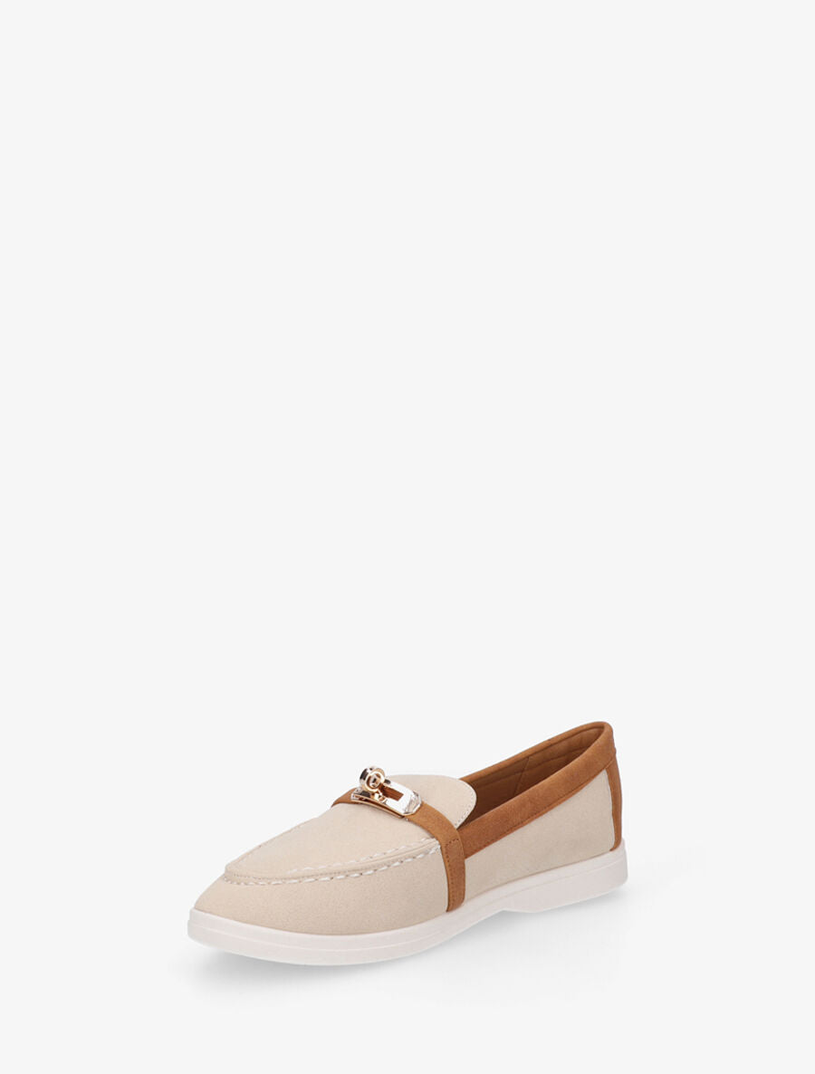 Mocassins bicolore effet nubuck - Beige - 3