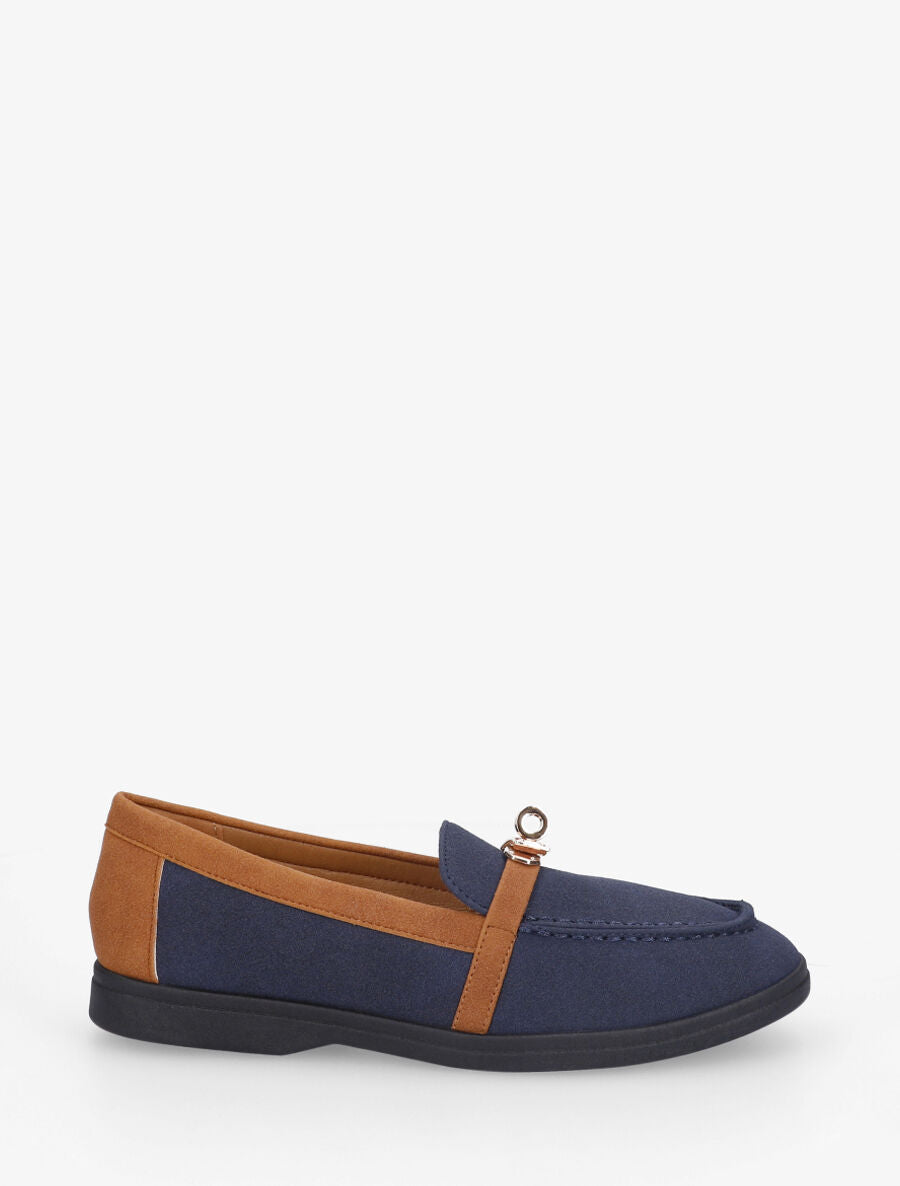 Mocassins bicolore effet nubuck - Marine - 5