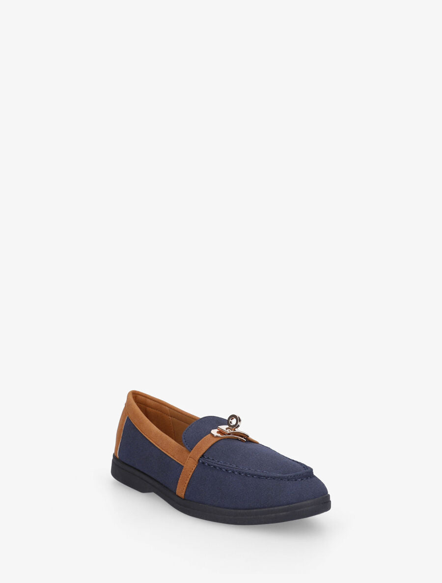 Mocassins bicolore effet nubuck - Marine - 2