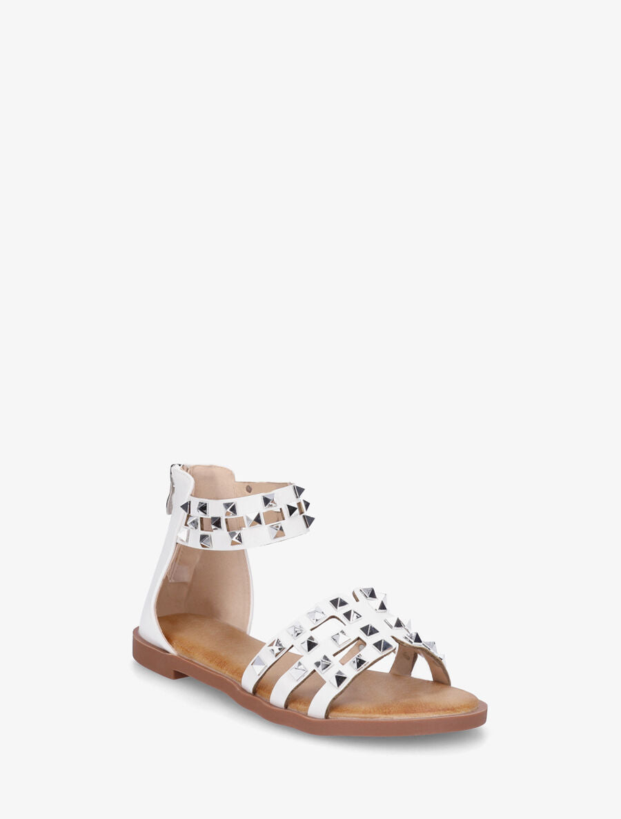 Nu-pieds cloutés en simili - Blanc - 2