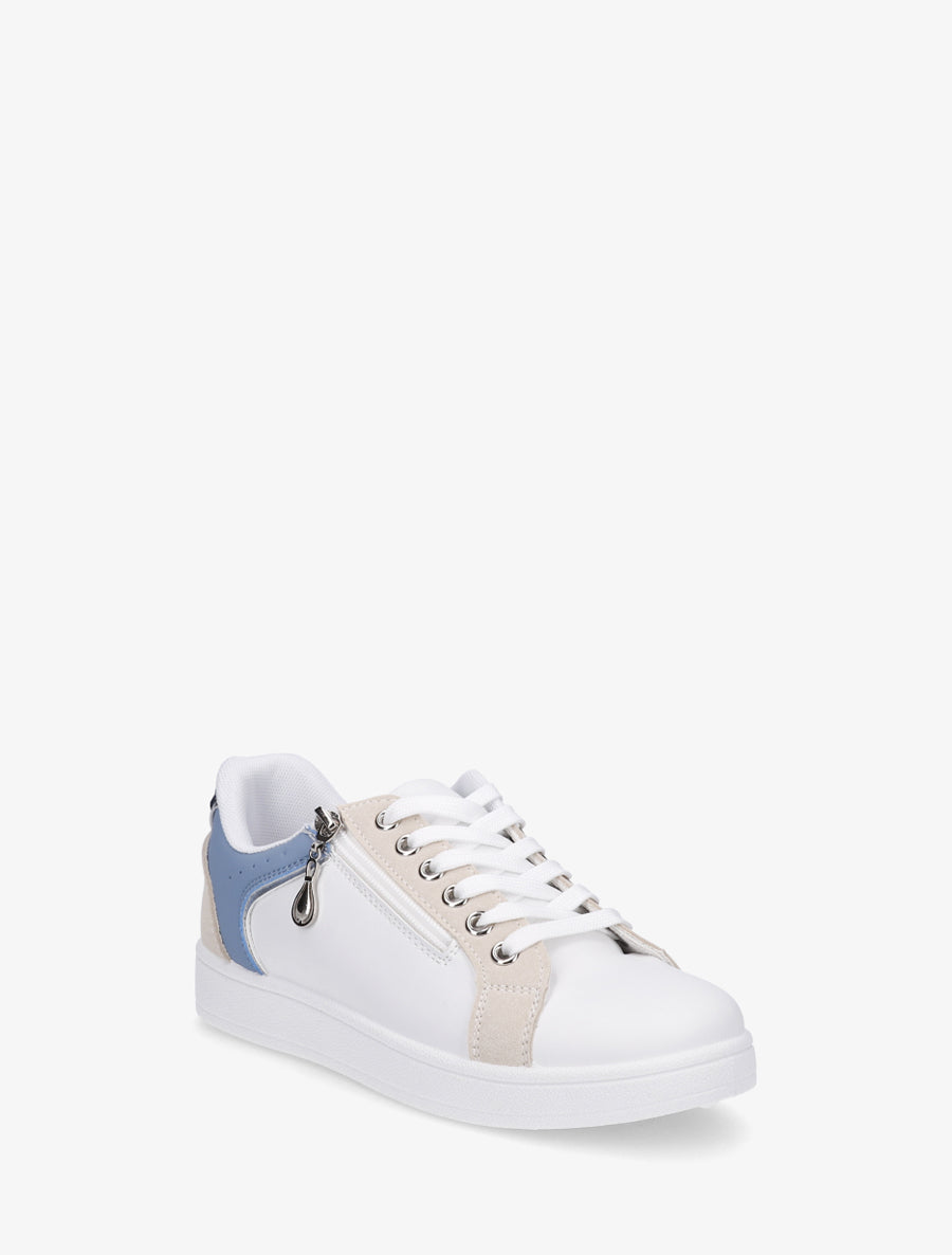 Baskets en simili à zip décoratif - Bleu - 2