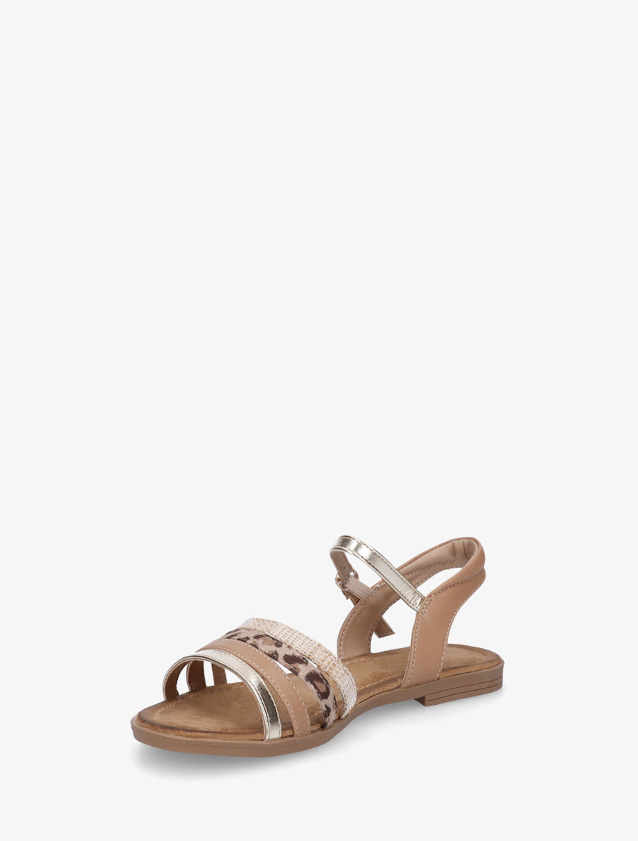 Nu-pieds en simili à brides dépareillés - Camel - 3