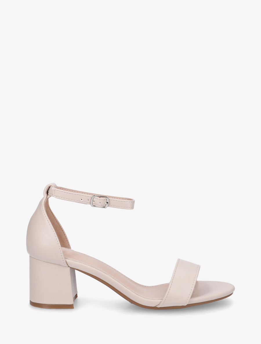 Sandales classiques à talon - Beige - 1