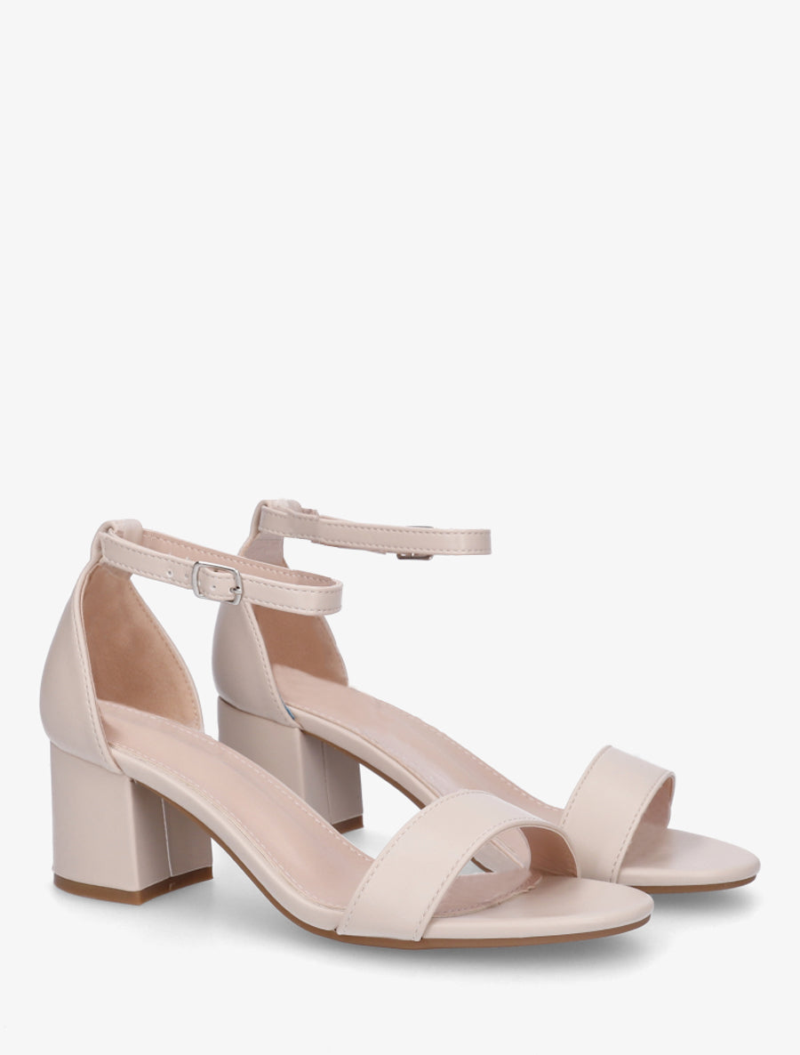 Sandales classiques à talon - Beige - 4