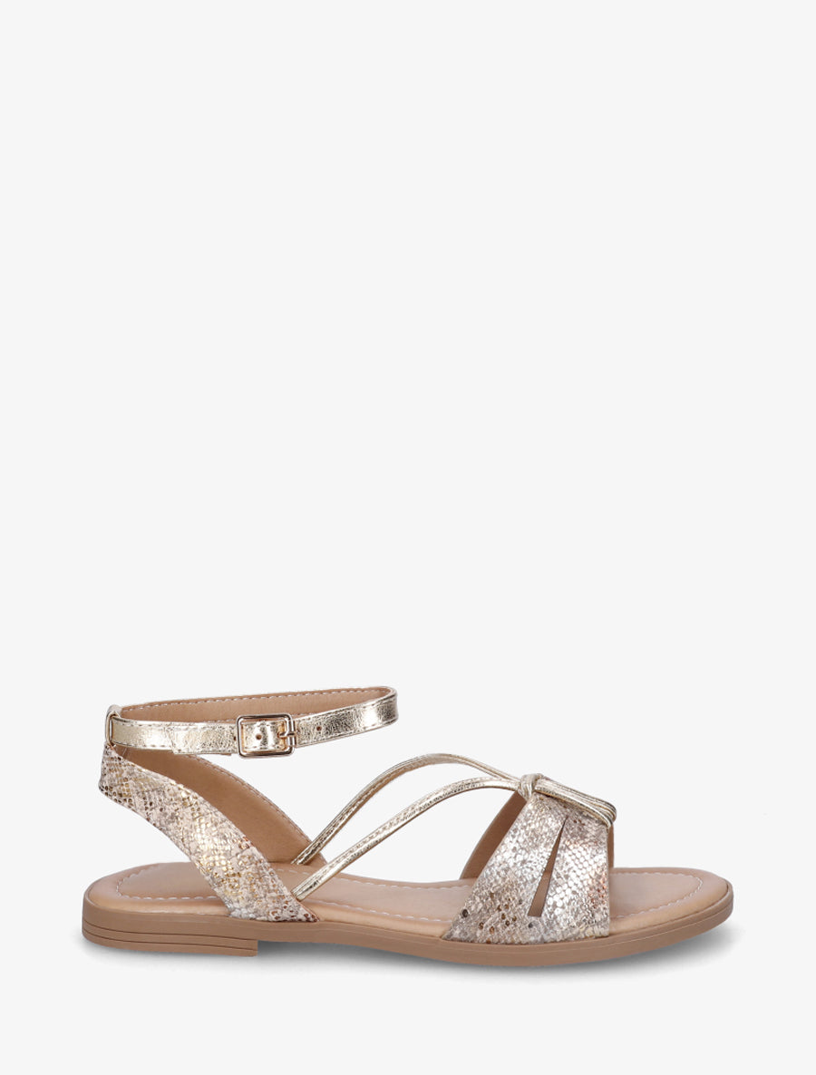 Nu-pieds en python irisé - Beige - 1