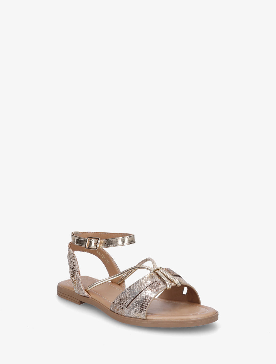 Nu-pieds en python irisé - Beige - 2