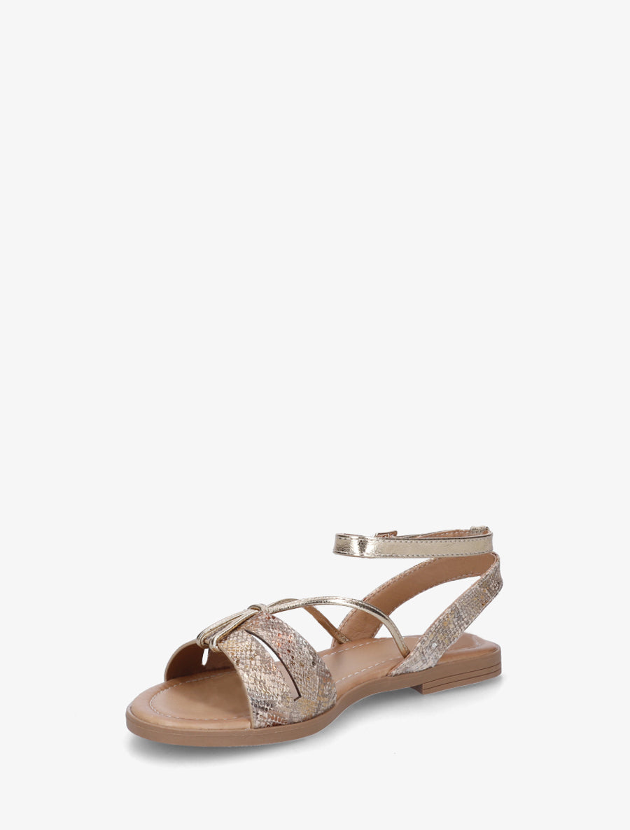 Nu-pieds en python irisé - Beige - 3