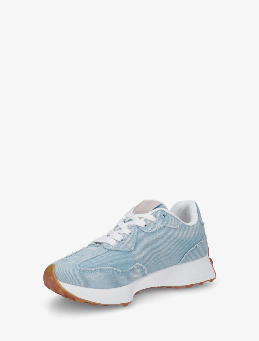 Baskets à empiècements denim - Bleu - 3