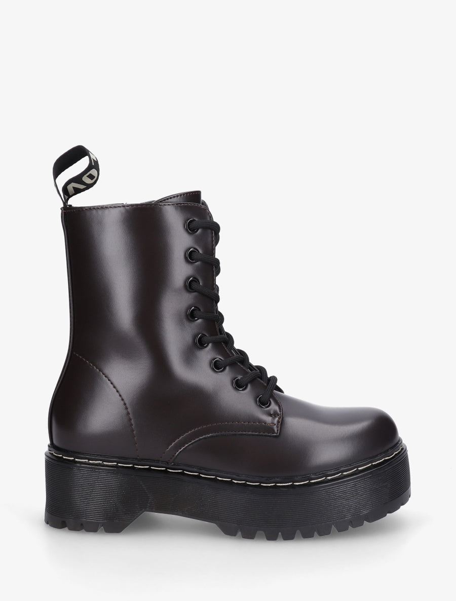 Boots style rangers en simili - Marron - 1