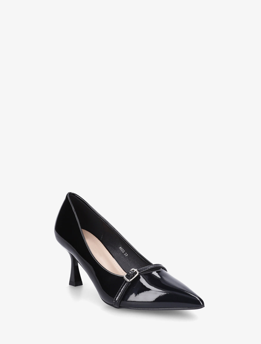 Escarpins vernis en simili - Noir - 2